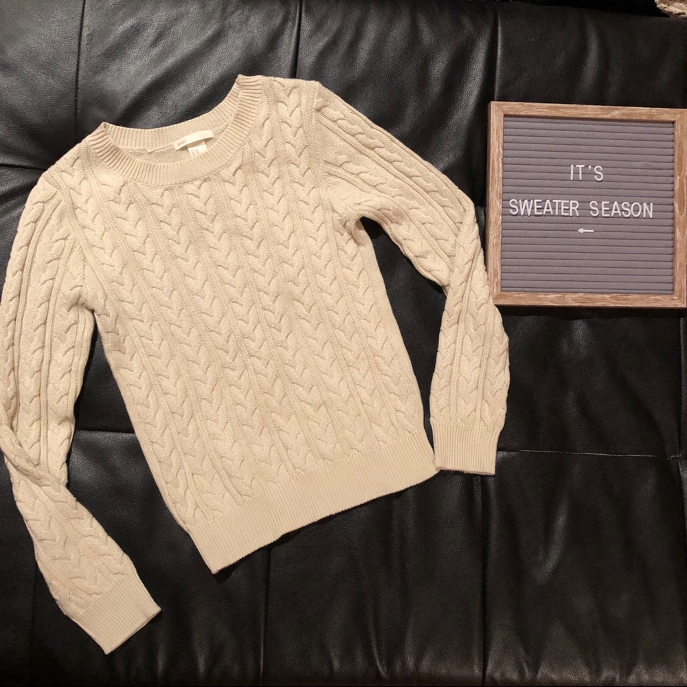 H & M Crew Style Cream Sweater